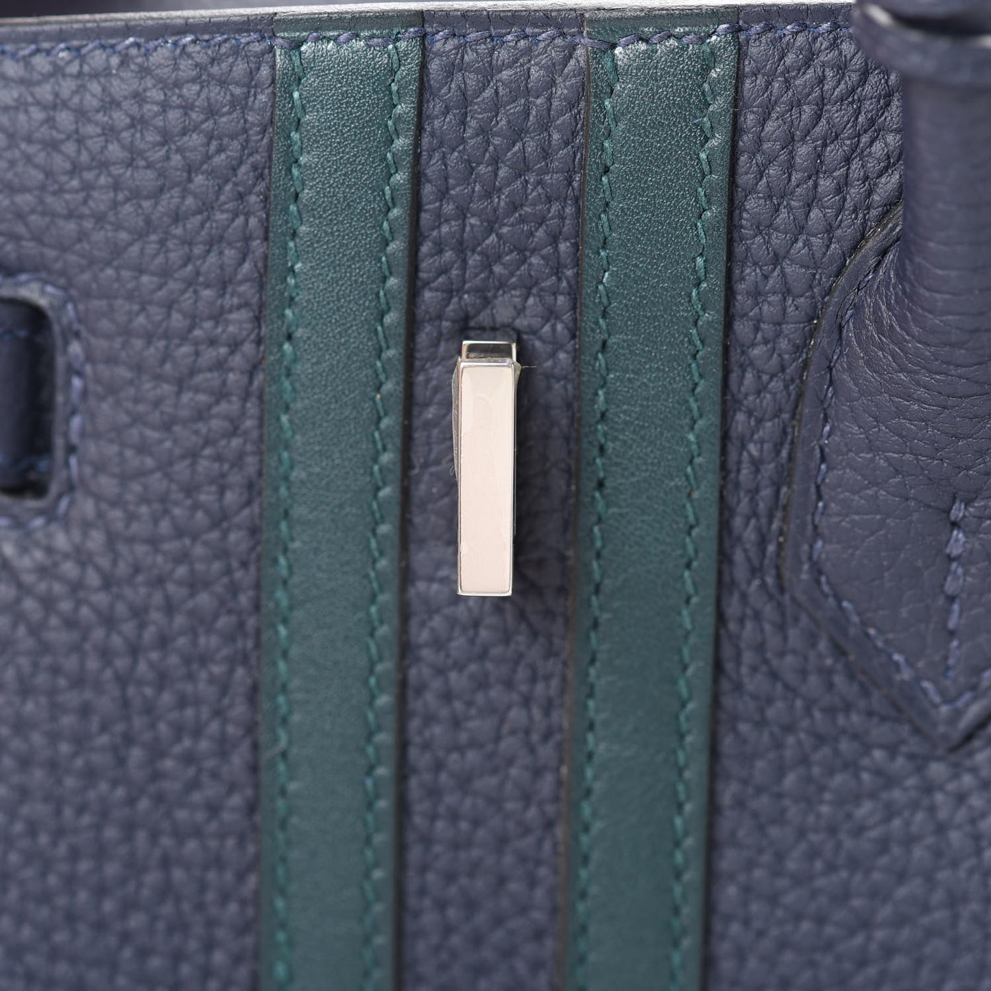 Togo Swift Officier Birkin 25 Bleu Nuit Vert Cypress