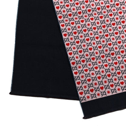 Gucci Wool Cotton GG Monogram MHerry Scarf Violet Pink 3 of 5