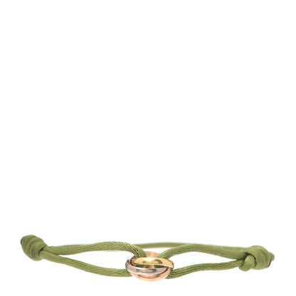 Cartier 18K Pink Yellow White Gold Trinity Adjustable Cord Bracelet Green 1 of 5