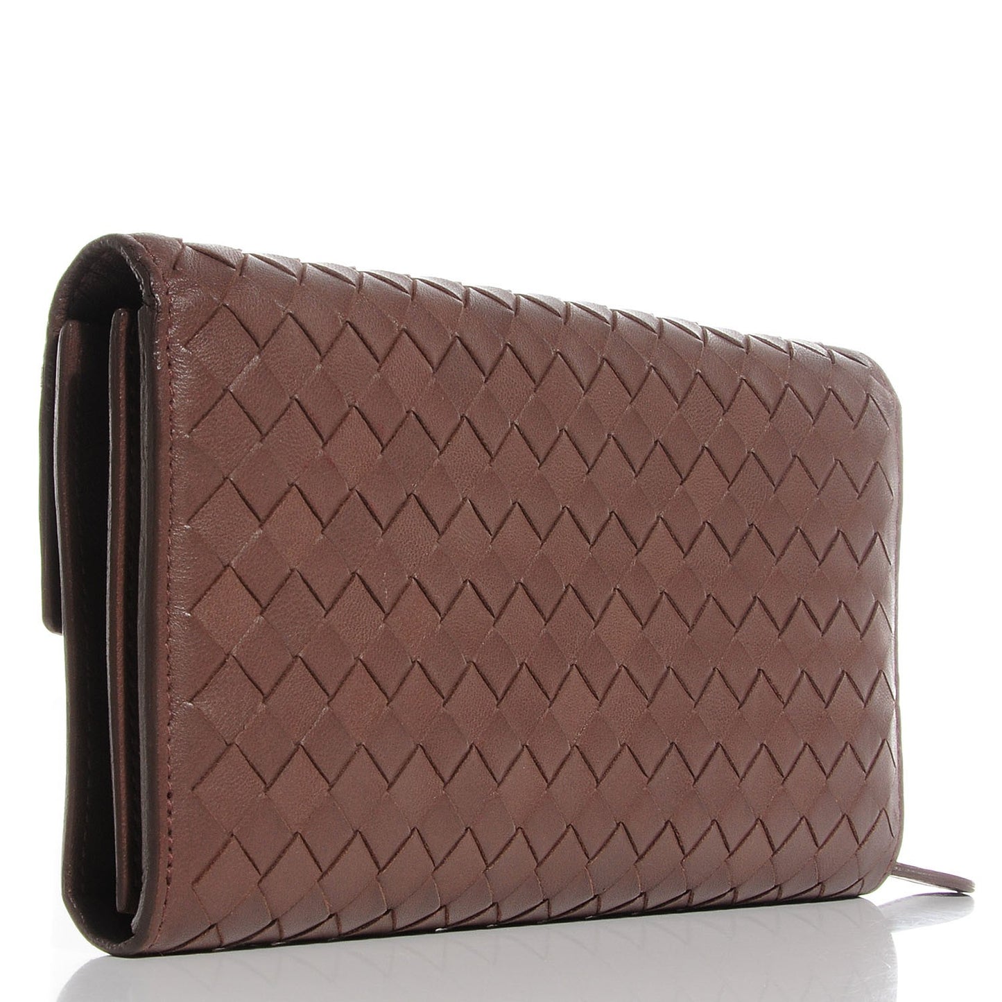 Nappa Intrecciato Continental Flap Wallet Light Brown