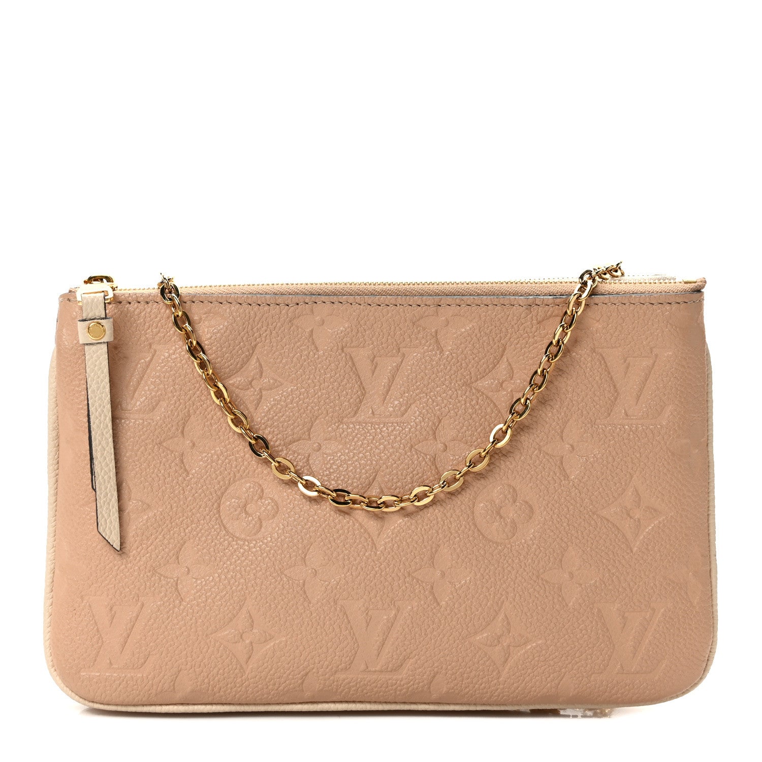 Louis Vuitton Empreinte Double Zip Pochette Beige Rose Creme 1 of 13