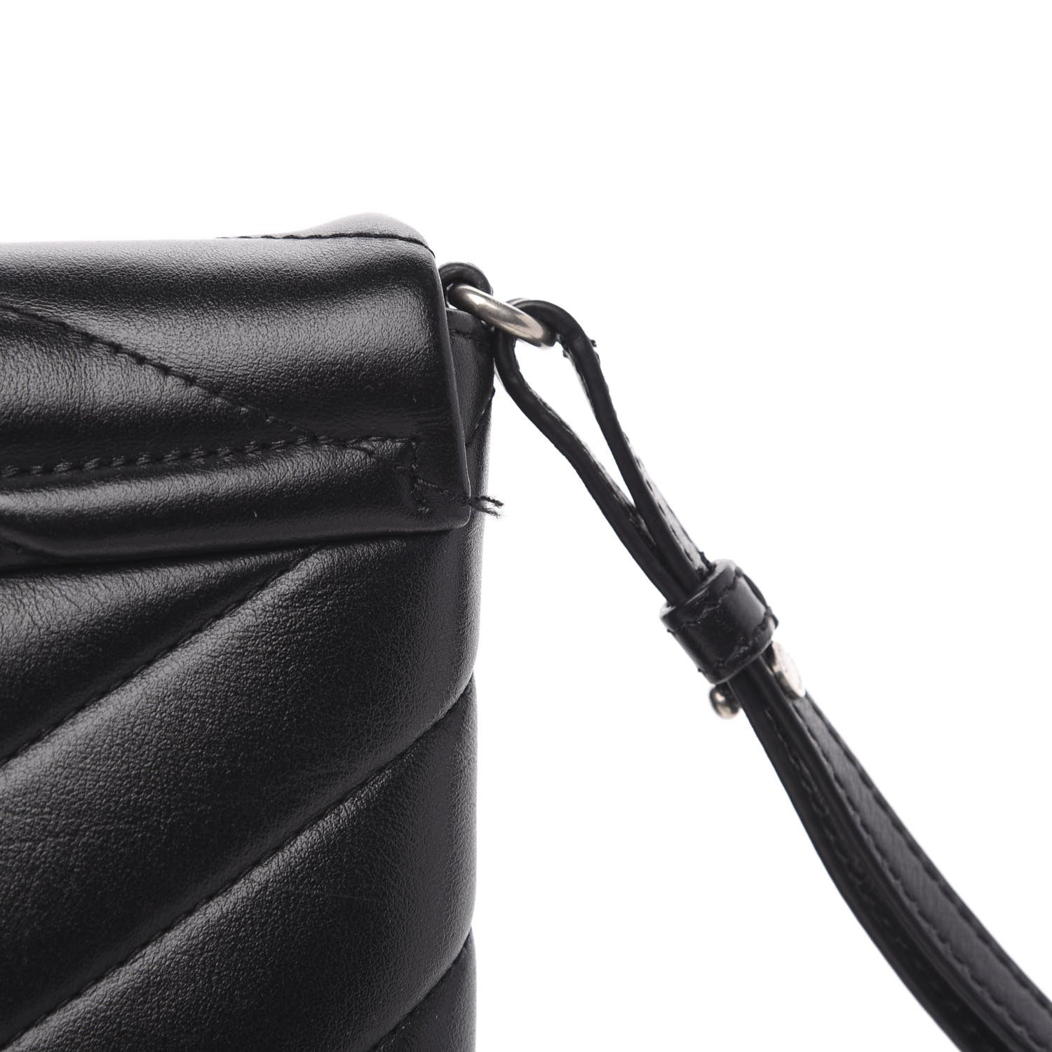 Saint Laurent Calfskin Y Quilted Monogram Loulou Flap Bag Black 9 of 12