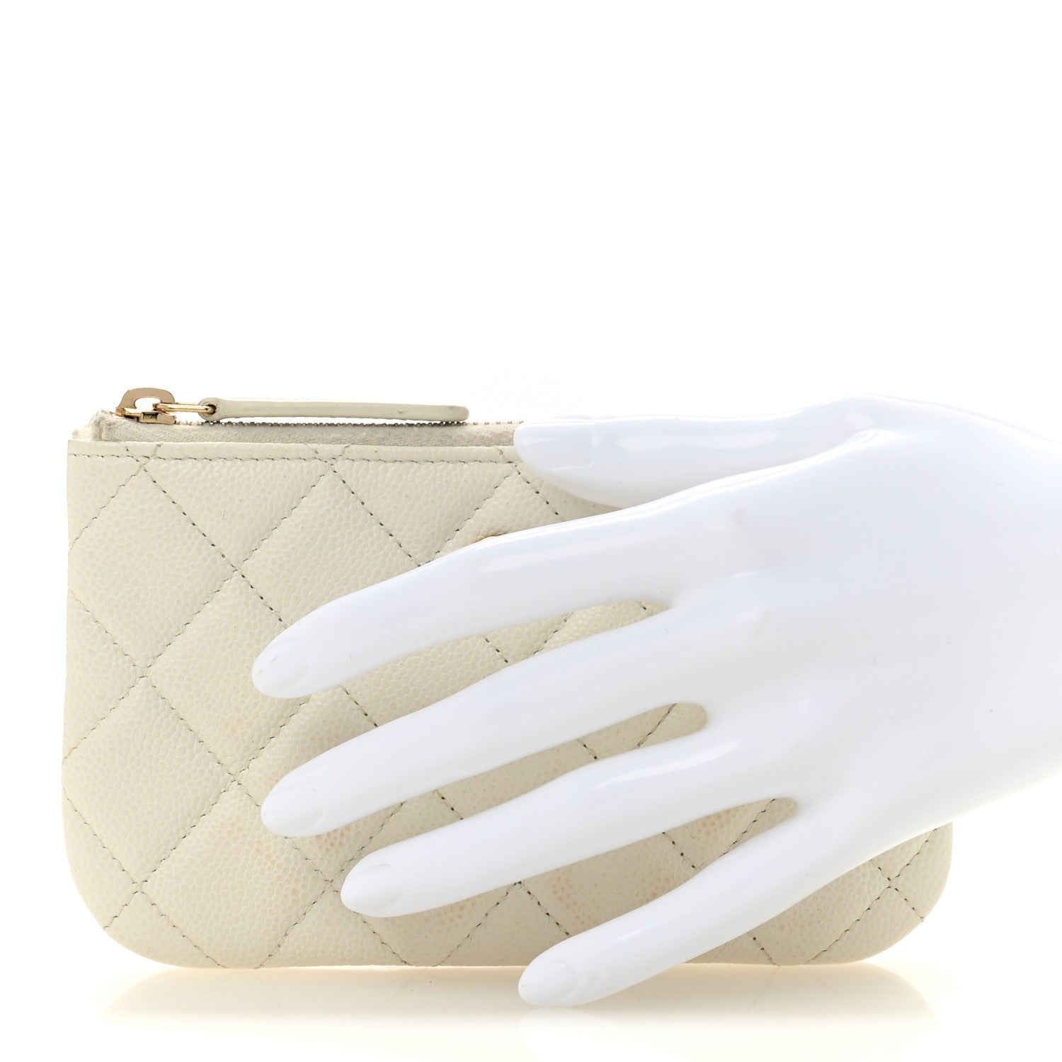 Chanel Caviar Quilted Small Pouch White 2 of 11