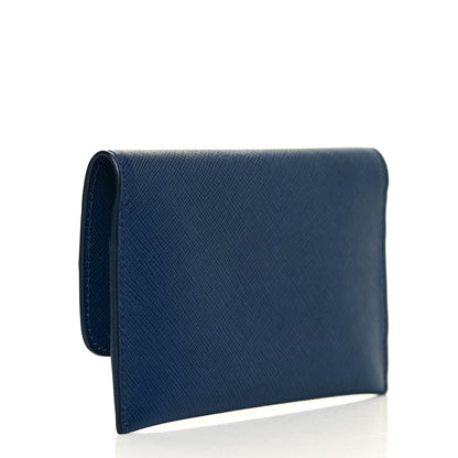 Prada Saffiano Metal Flap Wallet Bluette 2 of 8