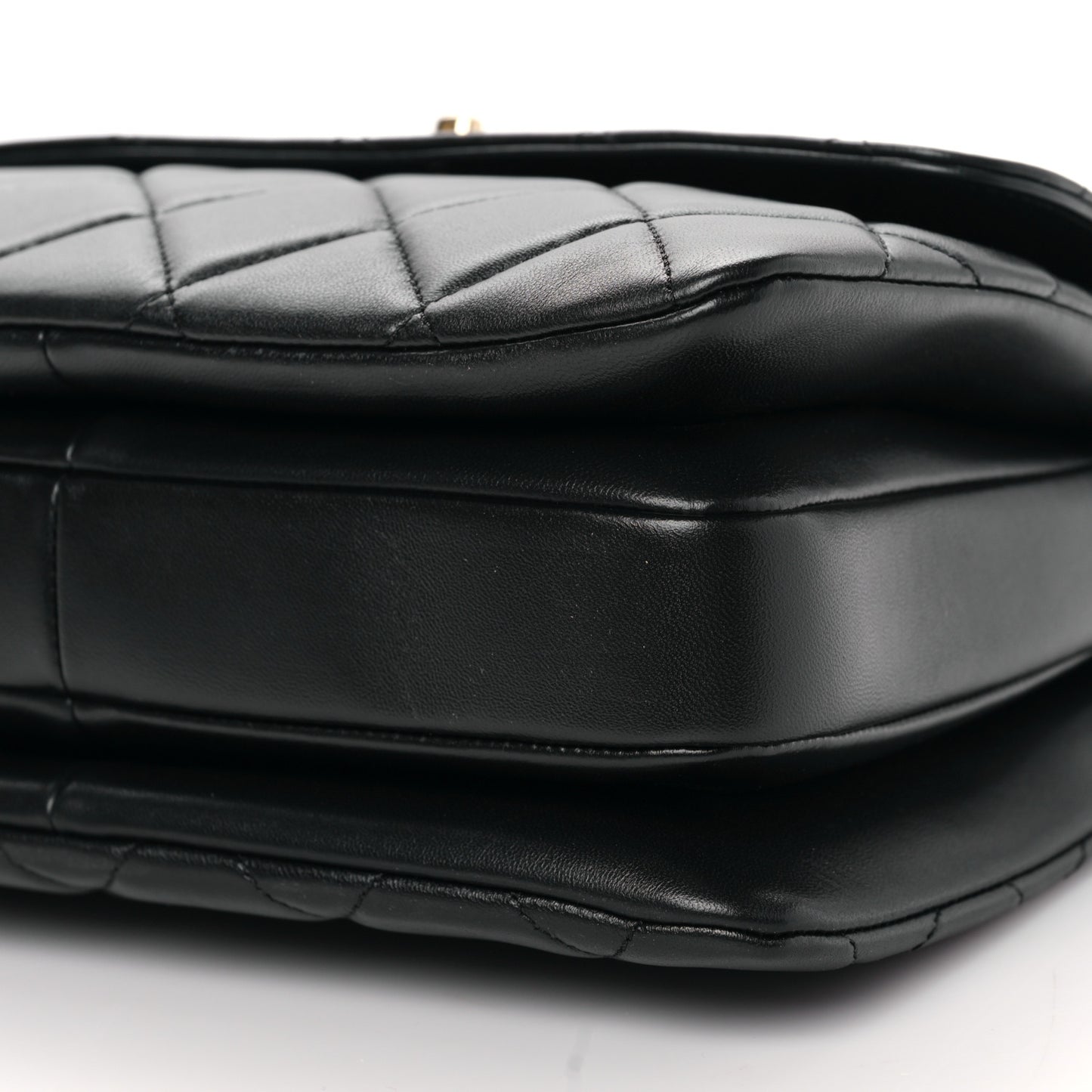 Lambskin Quilted Small Trendy CC Dual Handle Flap Bag Black