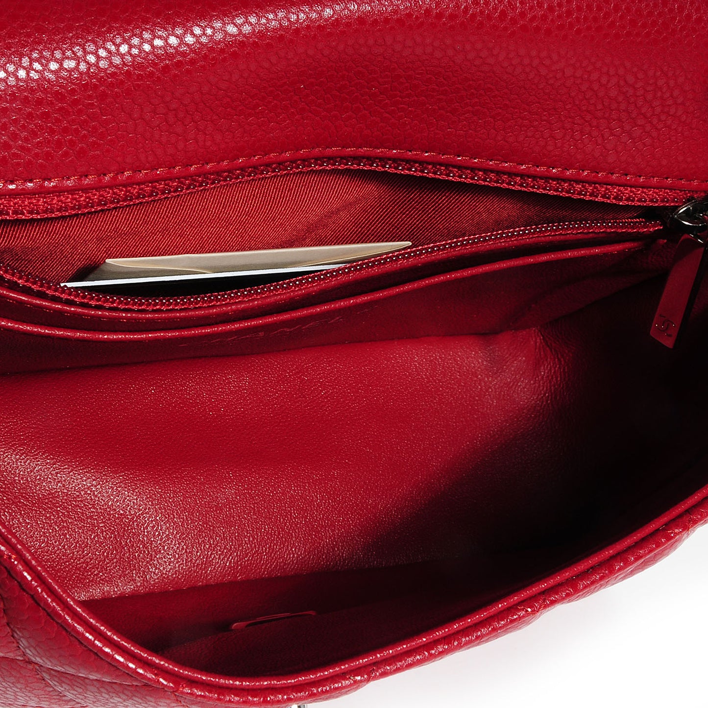 Caviar Quilted Mini Flap Red