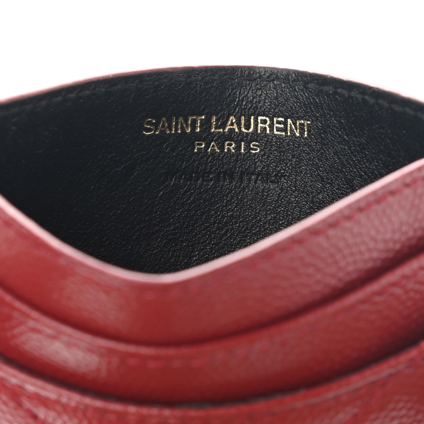 Grain De Poudre Matelasse Chevron Monogram Credit Card Case Opyum Red