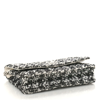 Chanel Tweed Quilted Reissue Wallet On Chain WOC White Black 4 of 11