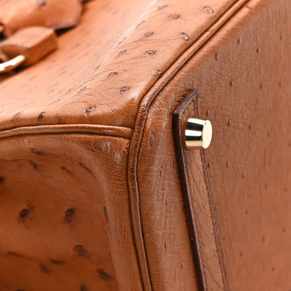 Hermes Ostrich Birkin 30 Gold 8 of 11
