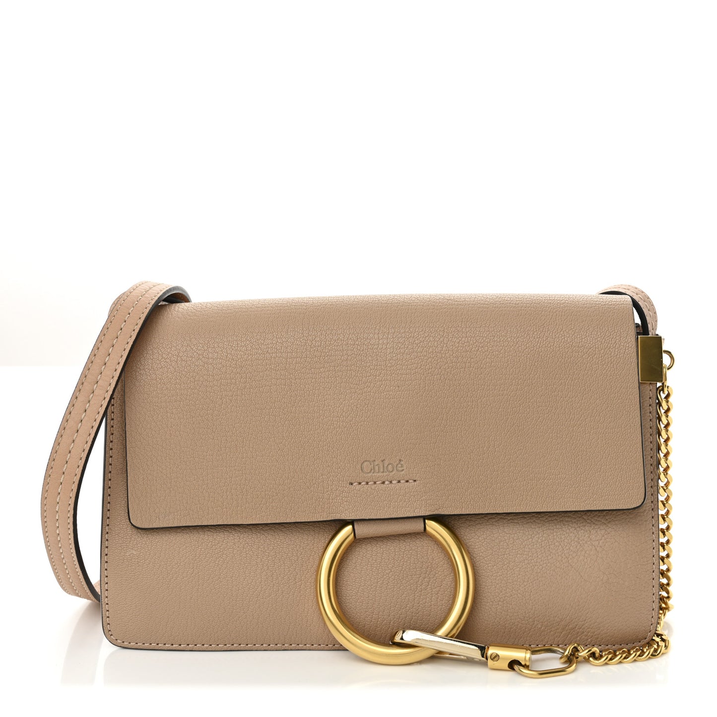 Goatskin Small Faye Shoulder Bag Biscotti Beige