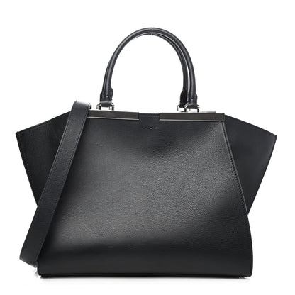 Fendi Vitello Dolce Marmol Shiny Nappa Petite 3Jours Tote Blue Notte 1 of 4