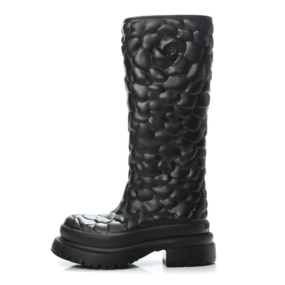 Valentino Garavani Rubber Atelier 03 Rose Edition 30/50mm Tall Rainboots 37 Black 1 of 7
