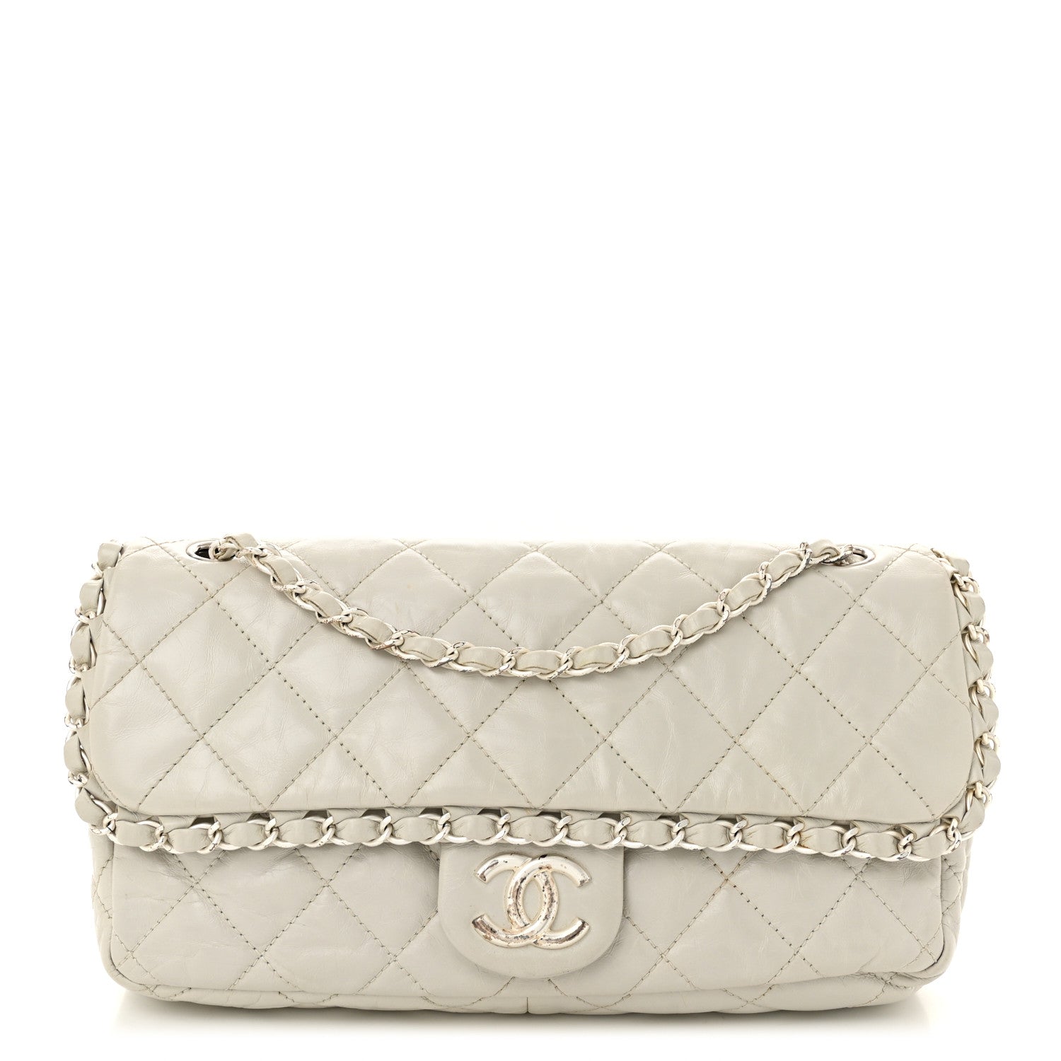 Chanel Calfskin Quilted Medium Chain Me Flap White 1 of 10
