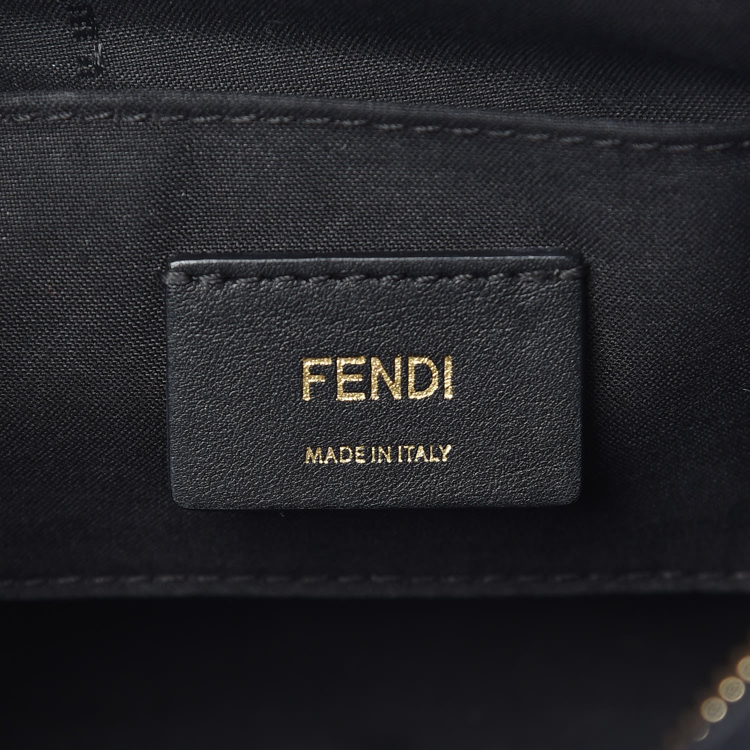 Fendi Glazed Fabric Vitello Century F is Fendi FF 1974 Stamp Patch Camera Case Mogano Panna Black 6 of 10