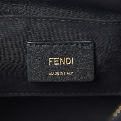 Fendi Glazed Fabric Vitello Century F is Fendi FF 1974 Stamp Patch Camera Case Mogano Panna Black 6 of 10