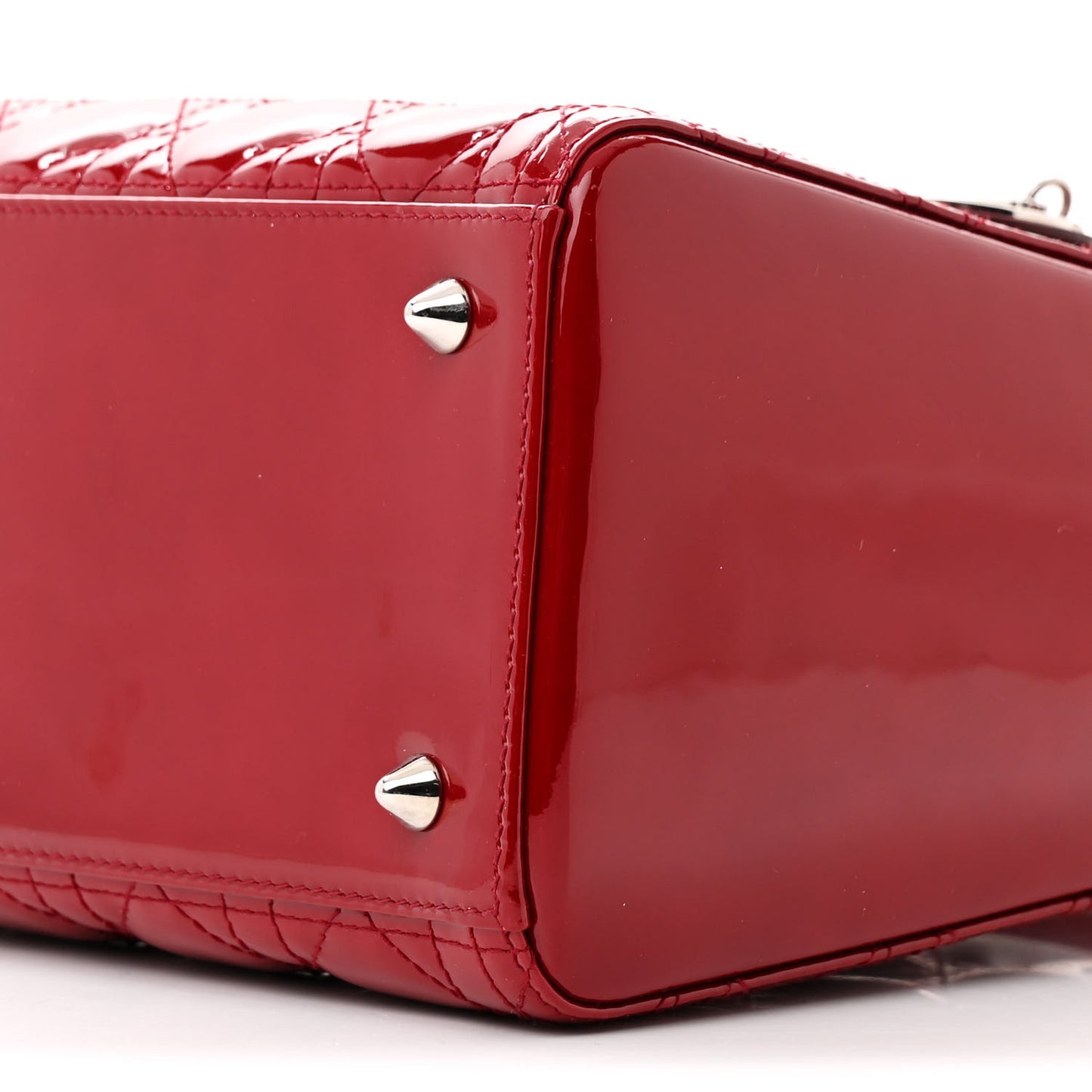 Patent Cannage Medium Lady Dior Red