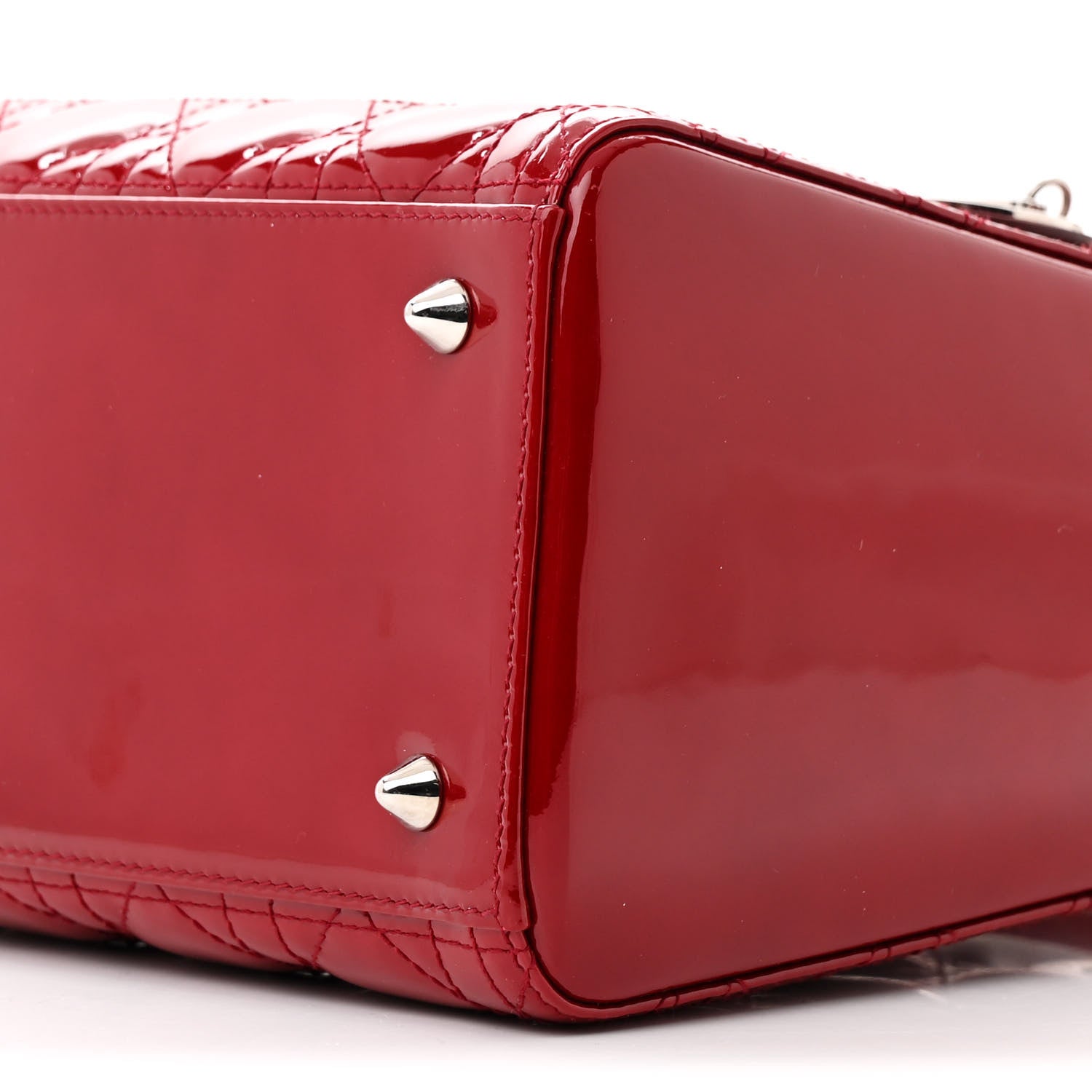 Christian Dior Patent Cannage Medium Lady Dior Red 10 of 11