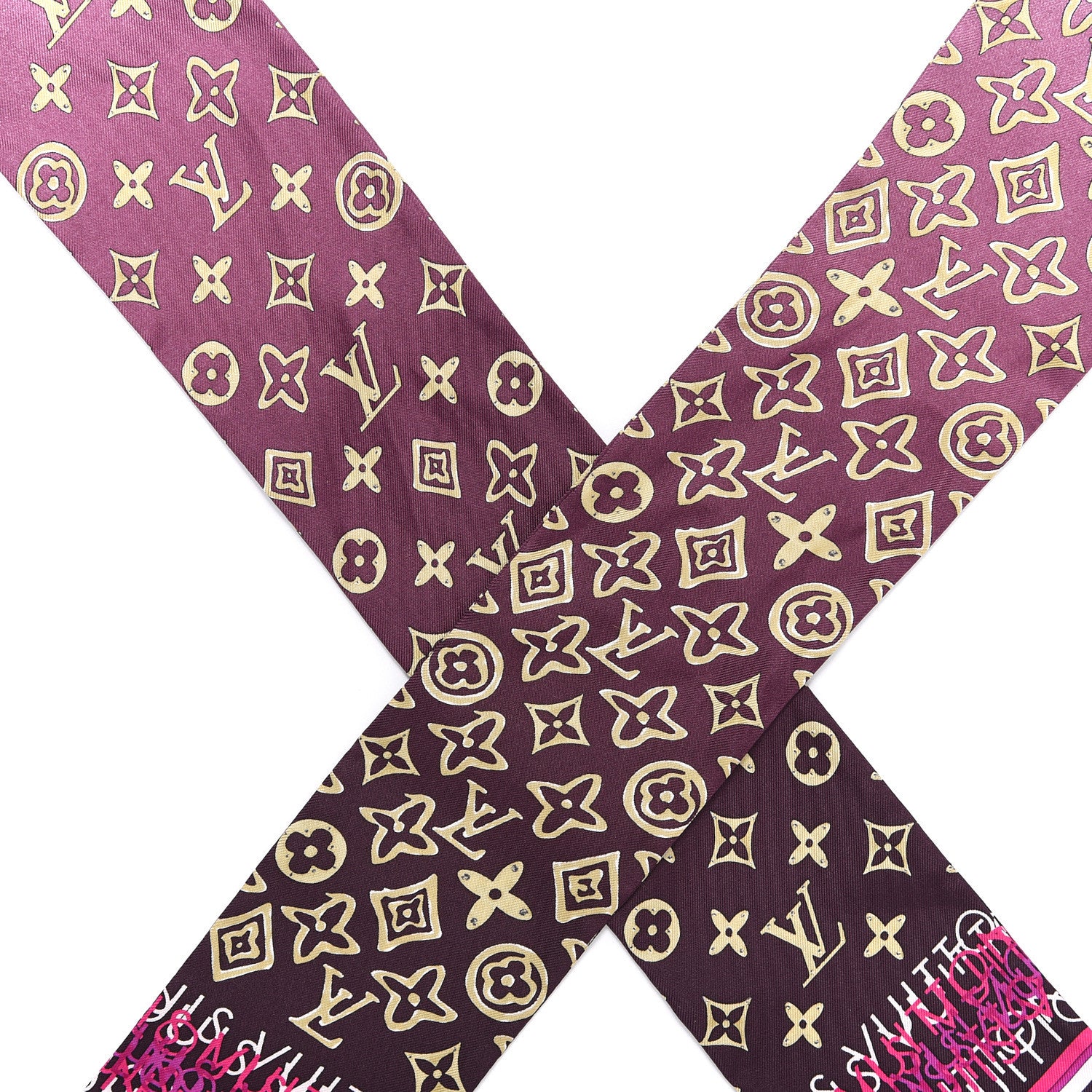 Louis Vuitton Silk Monogram Map Bandeau Cassis 3 of 4