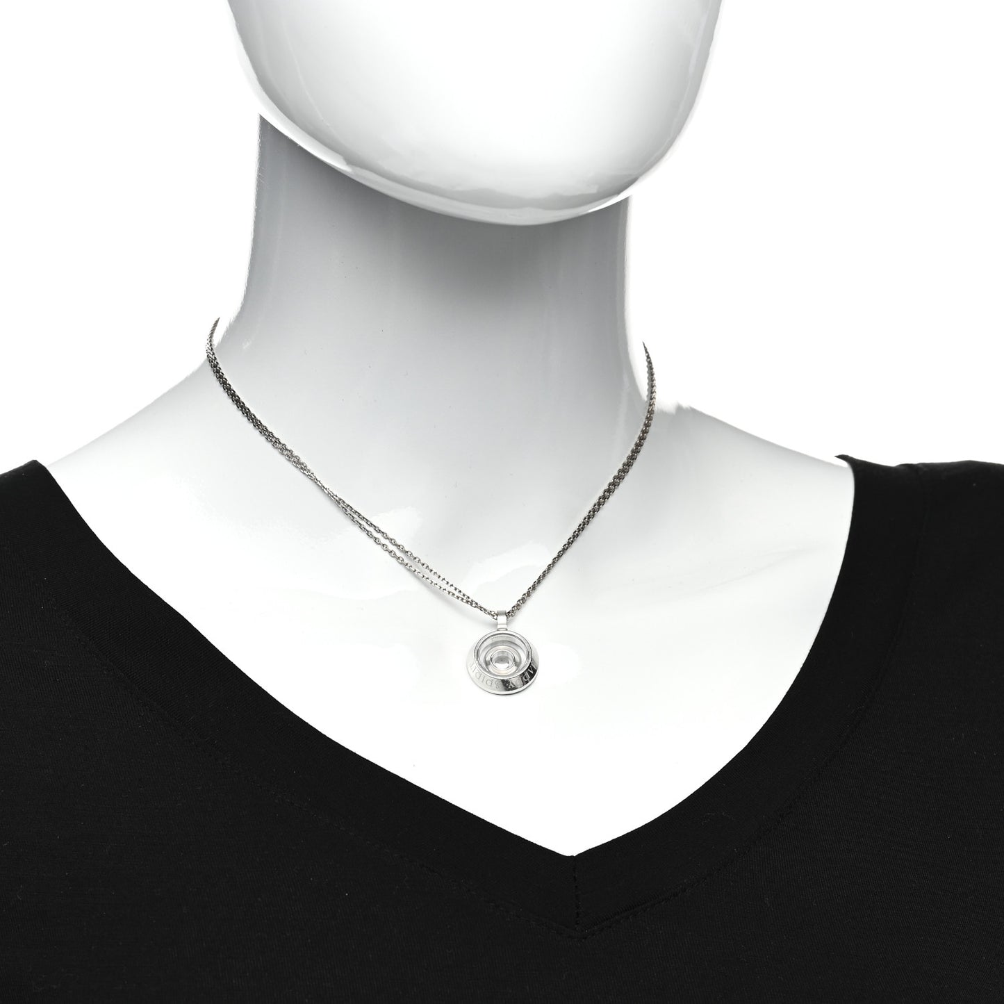 18K White Gold Diamond Happy Spirit Pendant Necklace