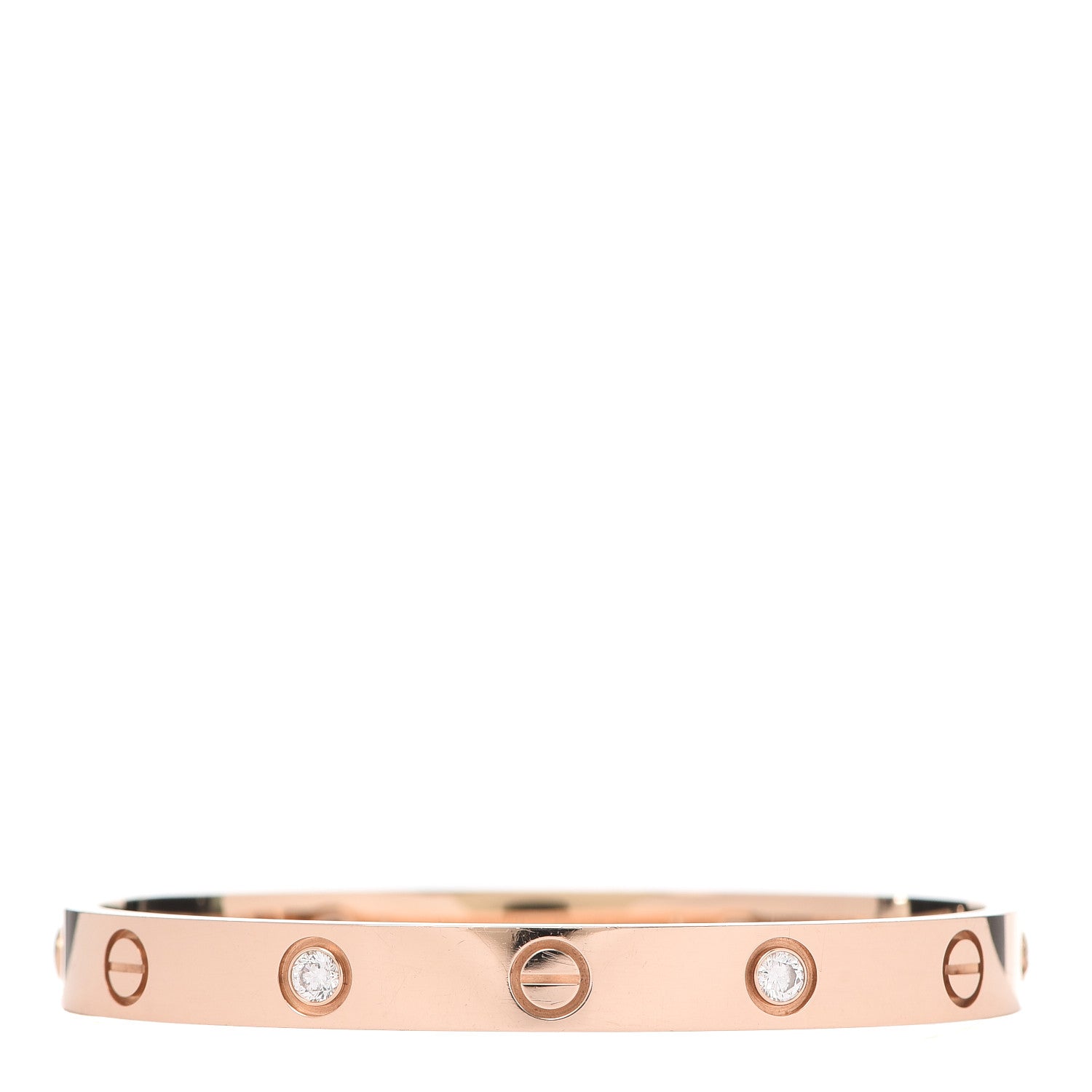 Cartier 18K Pink Gold 4 Diamond LOVE Bracelet 16 3 of 7