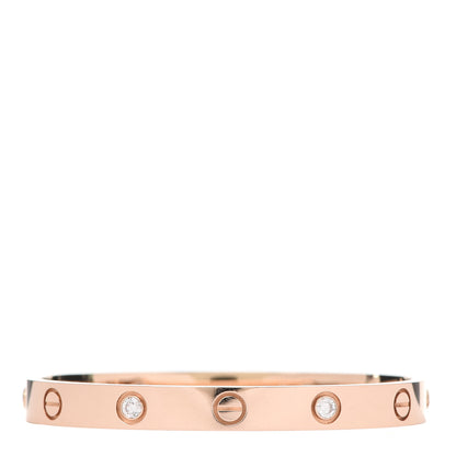 Cartier 18K Pink Gold 4 Diamond LOVE Bracelet 16 3 of 7