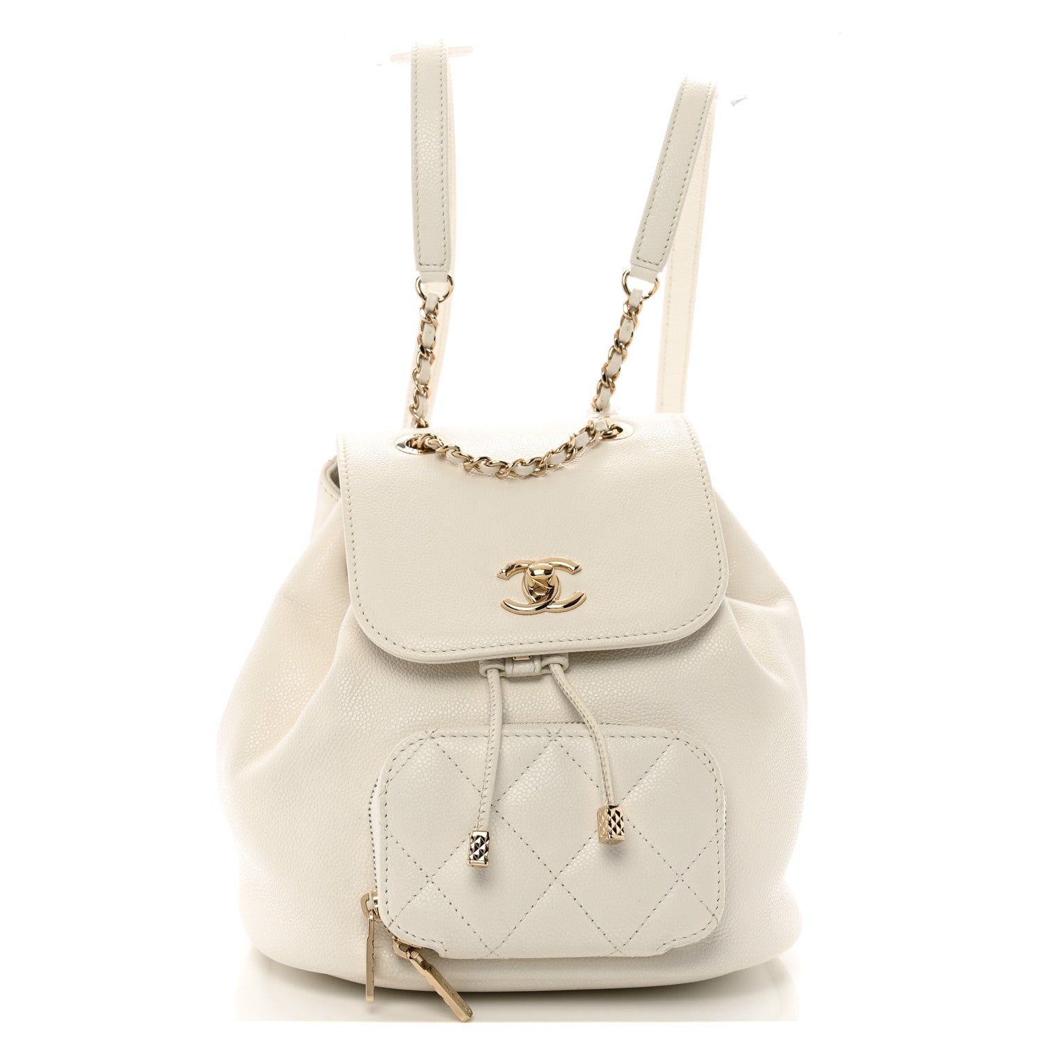 Chanel Caviar Quilted Business Affinity Backpack White 1 of 14