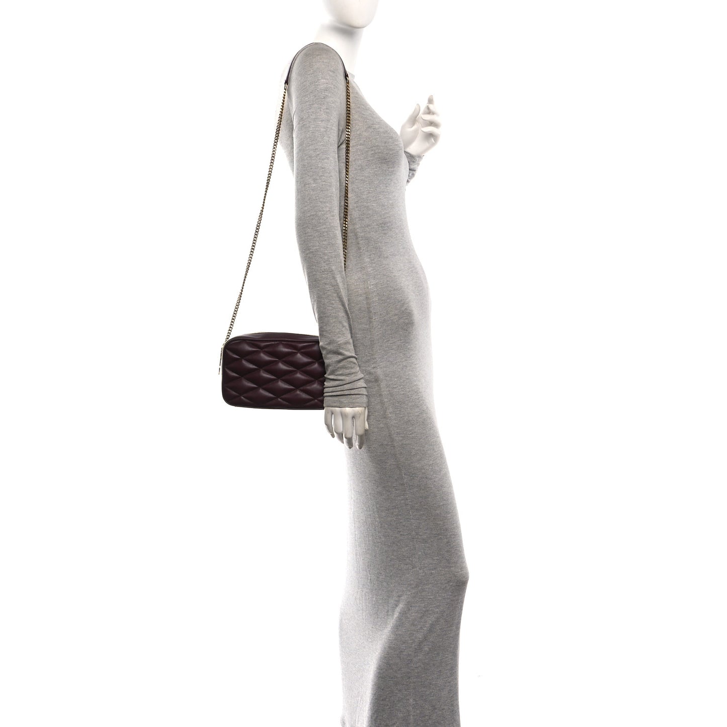 Lambskin Quilted Mini Camera Bag Rouge Cabernet