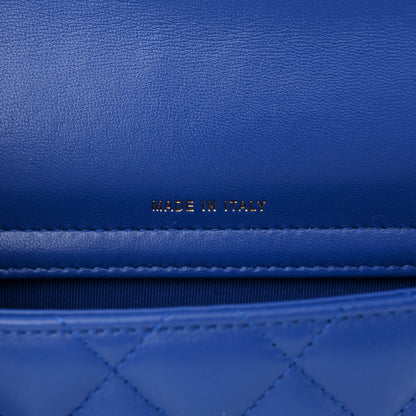 Chanel Lambskin Quilted Flap Phone Holder With Chain Blue 8 of 13