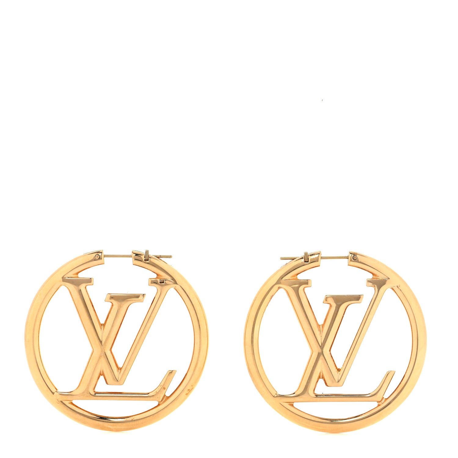 Louis Vuitton Metal Louise Hoop Earrings Gold 1 of 5