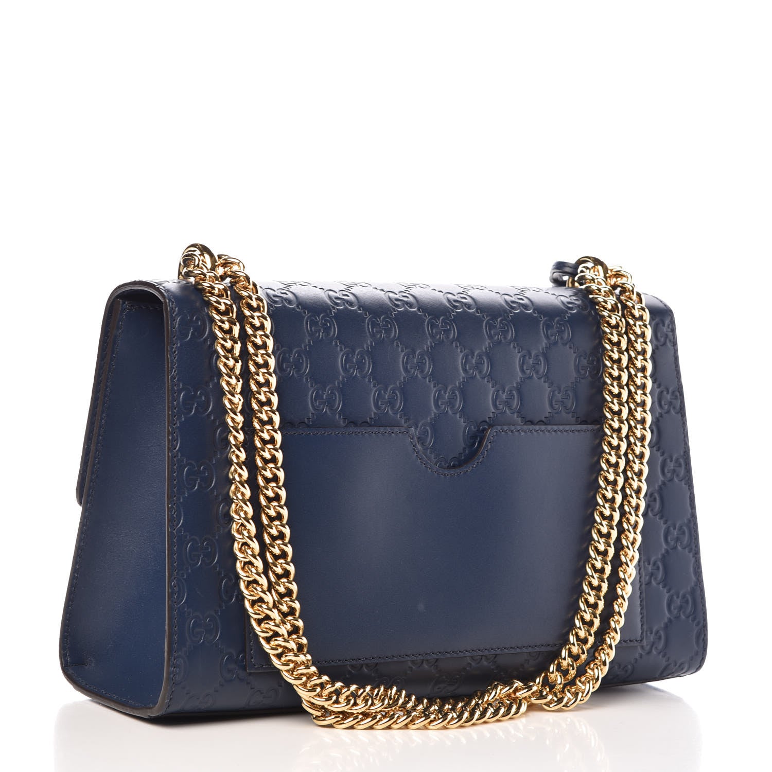 Gucci Guccissima Medium Padlock Shoulder Bag Blue Agata 3 of 18