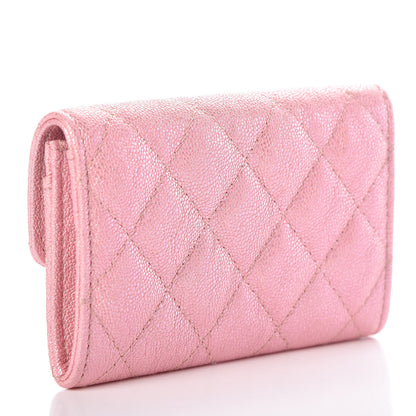 Chanel Iridescent Caviar Quilted Flap Card Holder Rose Pink 3 of 9