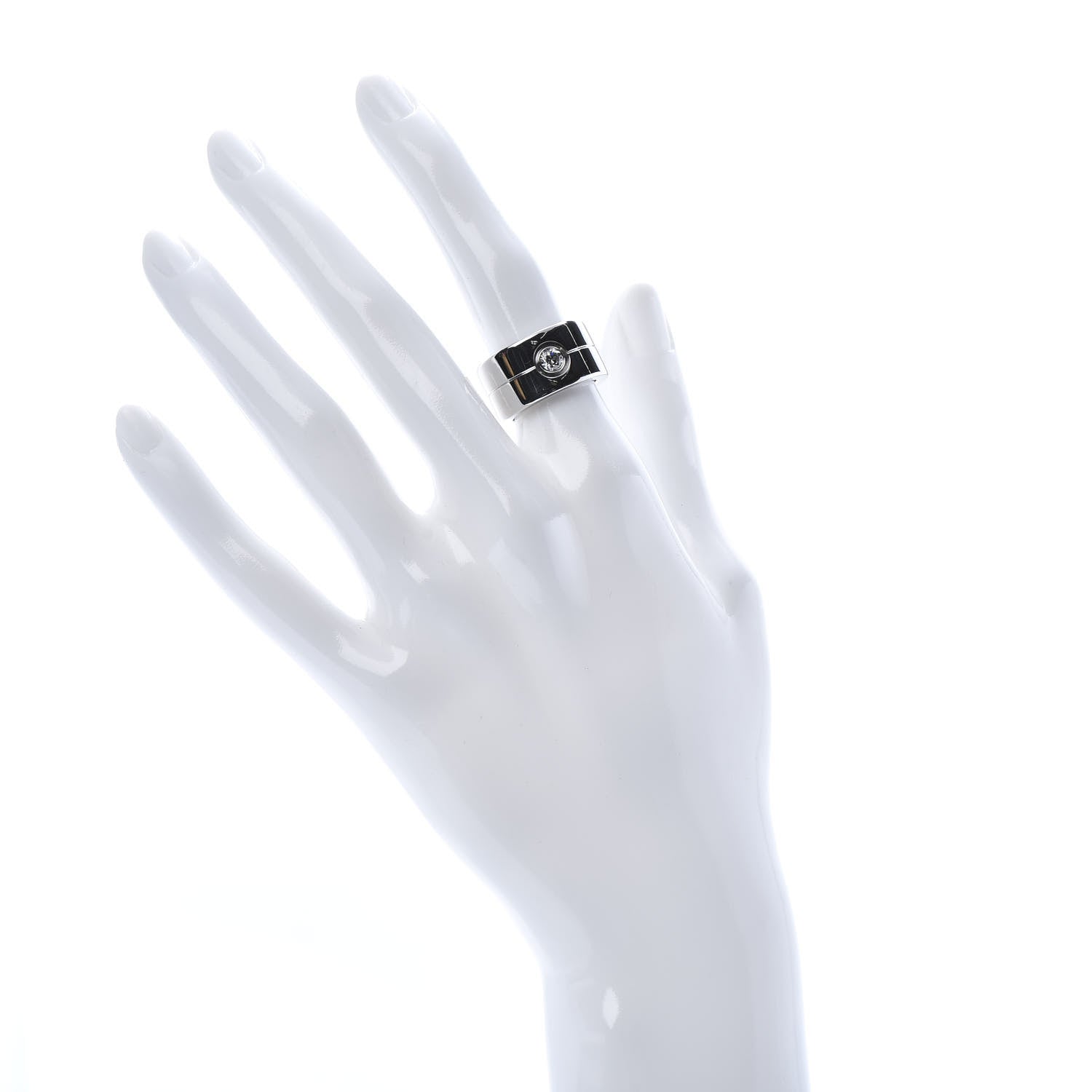 Cartier 18K White Gold Diamond 11mm Wide LOVE Ring 49 4.75 2 of 5
