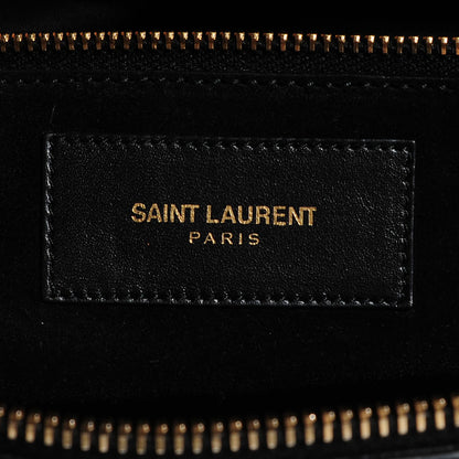 Saint Laurent Smooth Calfskin Small Bi Color Duffle 6 Black White 8 of 9