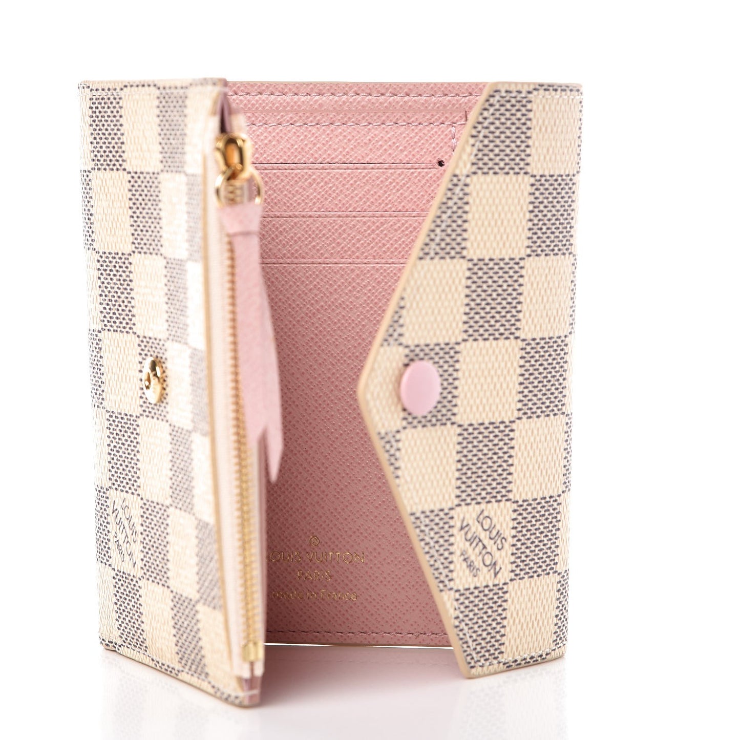 Damier Azur Victorine Wallet Rose Ballerine