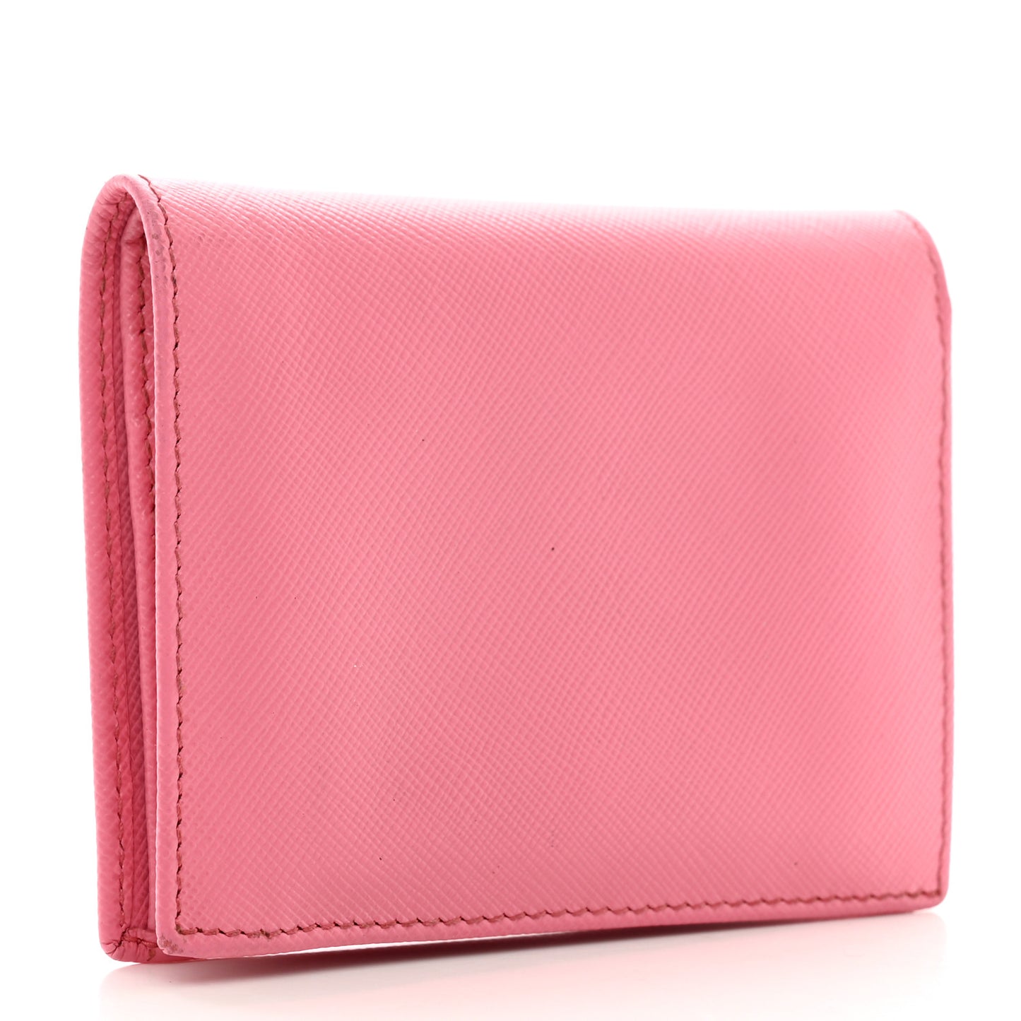 Saffiano Metal Compact Snap Bi-Fold Wallet Petalo