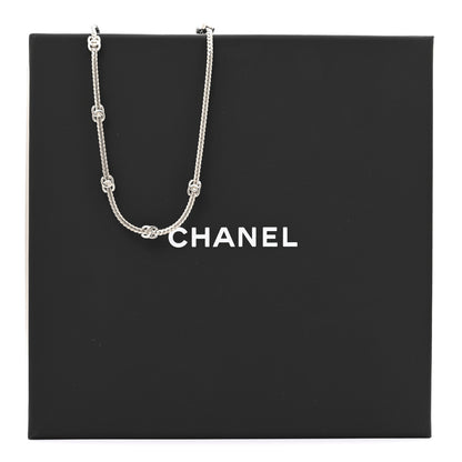 Chanel Metal CC Short Chain Necklace Silver 6 of 6