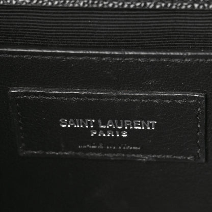 Saint Laurent Grain De Poudre Textured Mixed Matelasse Triquilt Medium Monogram Satchel Black 6 of 10