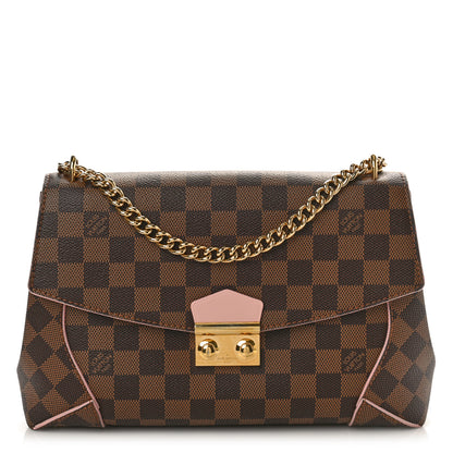 Louis Vuitton Damier Ebene Caissa Clutch Rose Ballerine 1 of 9