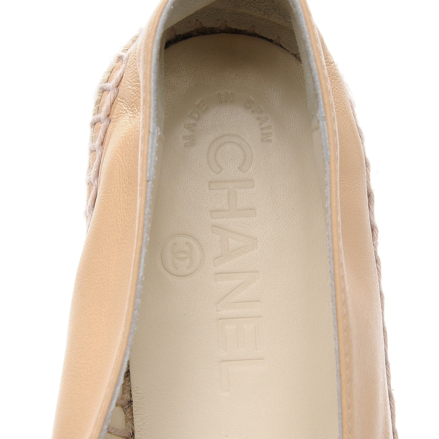 Lambskin CC Espadrilles 38 Beige Black
