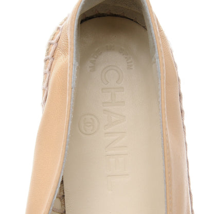 Chanel Lambskin CC Espadrilles 38 Beige Black 9 of 10