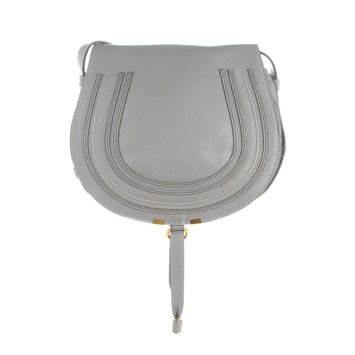 Chloe Calfskin Medium Marcie Round Crossbody Bag Cashmere Grey 1 of 12
