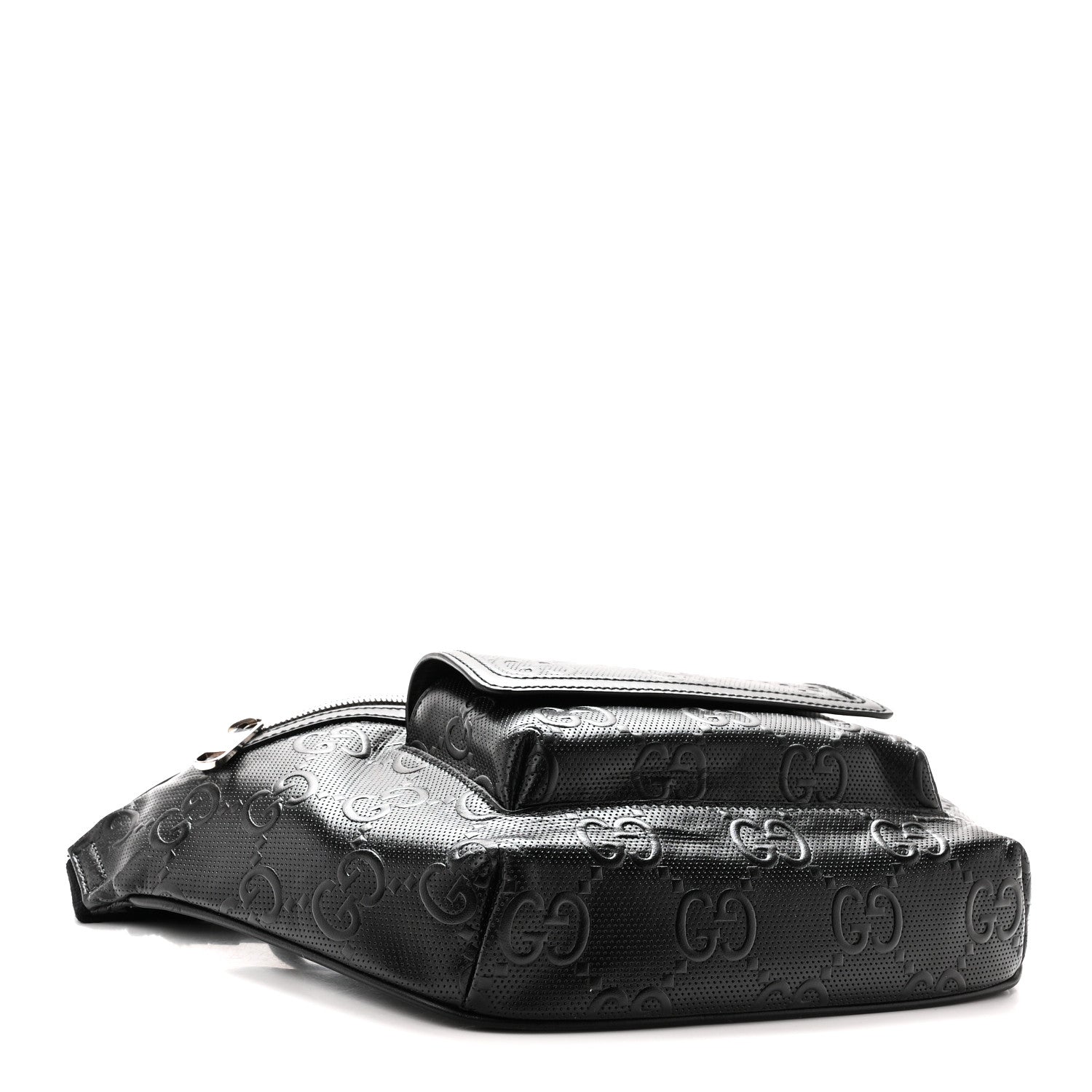Gucci Calfskin GG Tennis Embossed Pocket Belt Bag Black 4 of 10