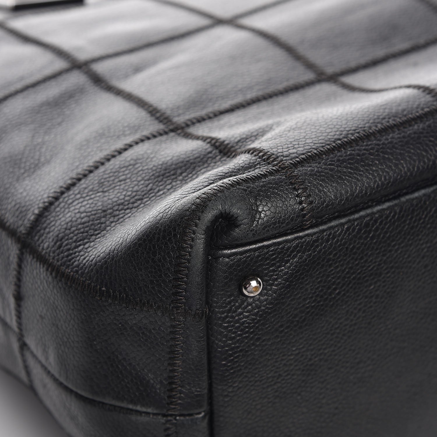 Chanel Caviar Square Stitched Tote Black 11 of 13