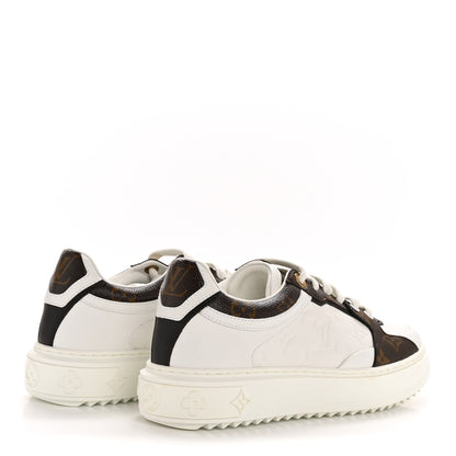 Louis Vuitton Calfskin Embossed Monogram Time Out Sneakers 39 White 5 of 9