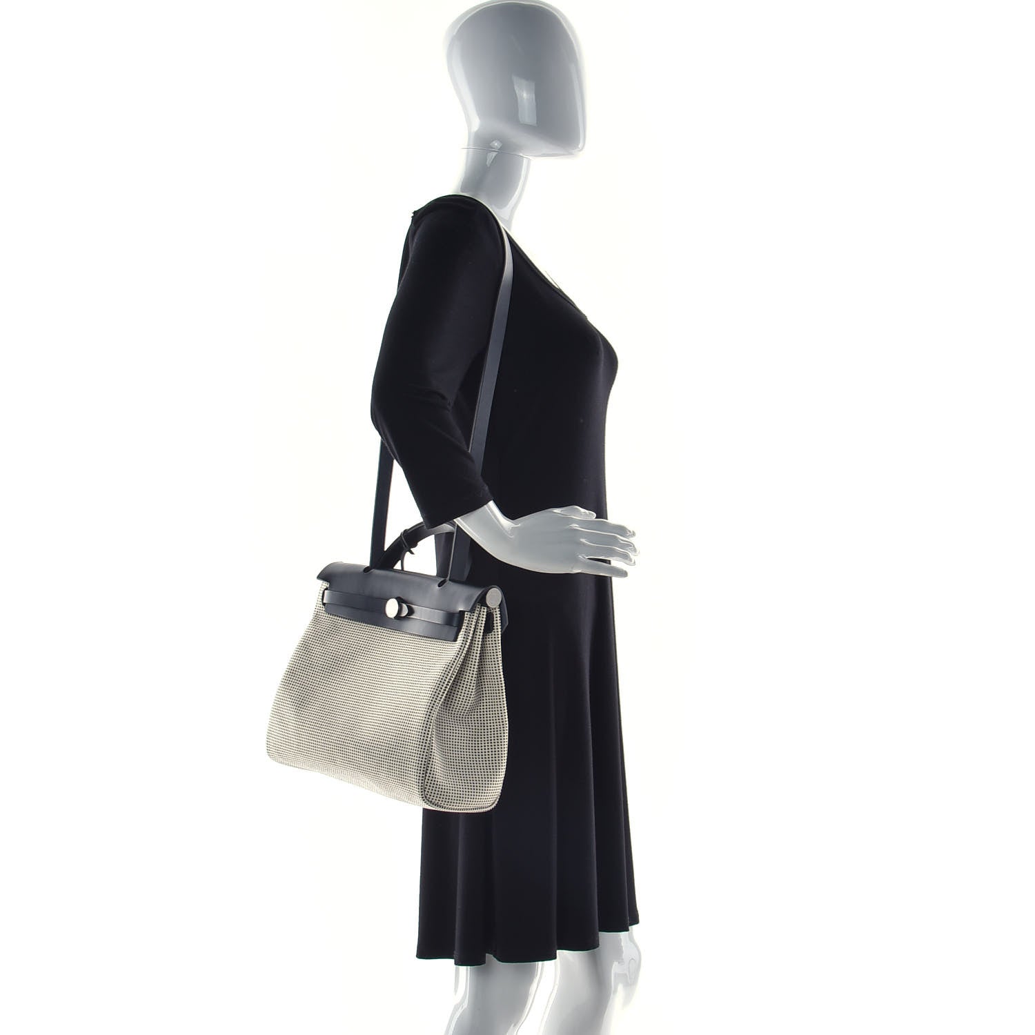 Hermes Vache Hunter Criss Viking Herbag Zip Retourne 31 PM Ecru Black 2 of 9
