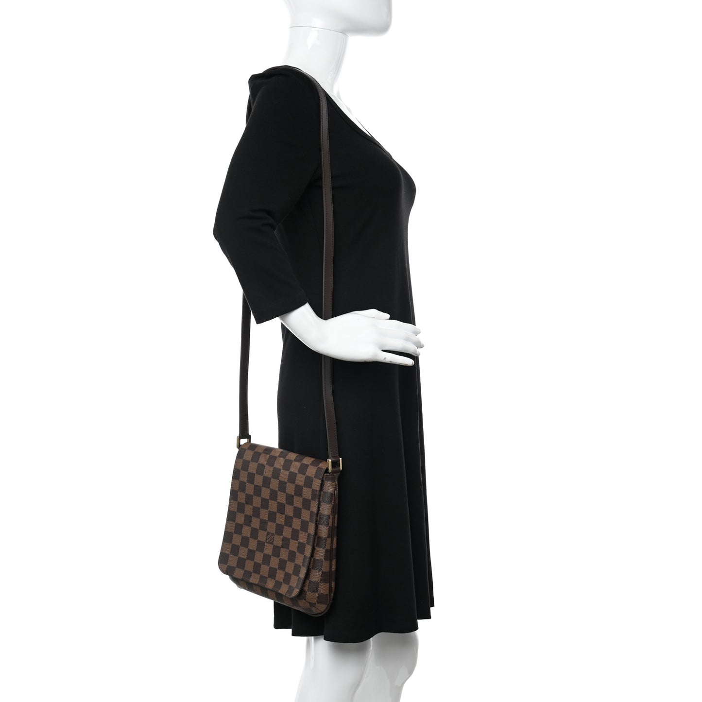 Damier Ebene Musette Salsa Long Strap