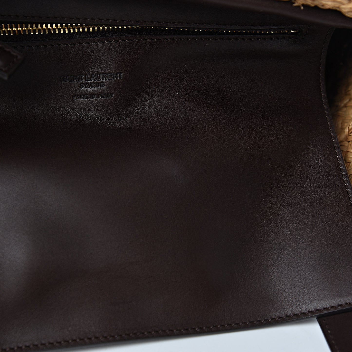 Raffia Calfskin Small Panier Tote Naturale Nut