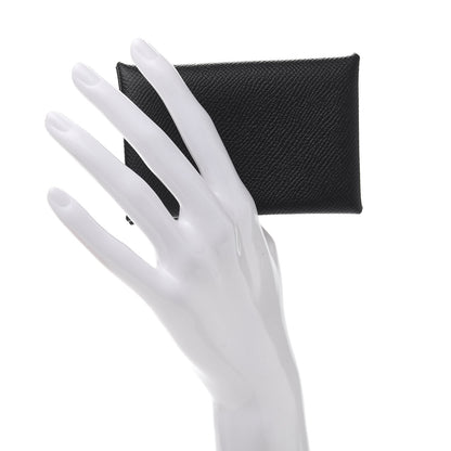 Hermes Epsom Calvi Card Case Black 2 of 10