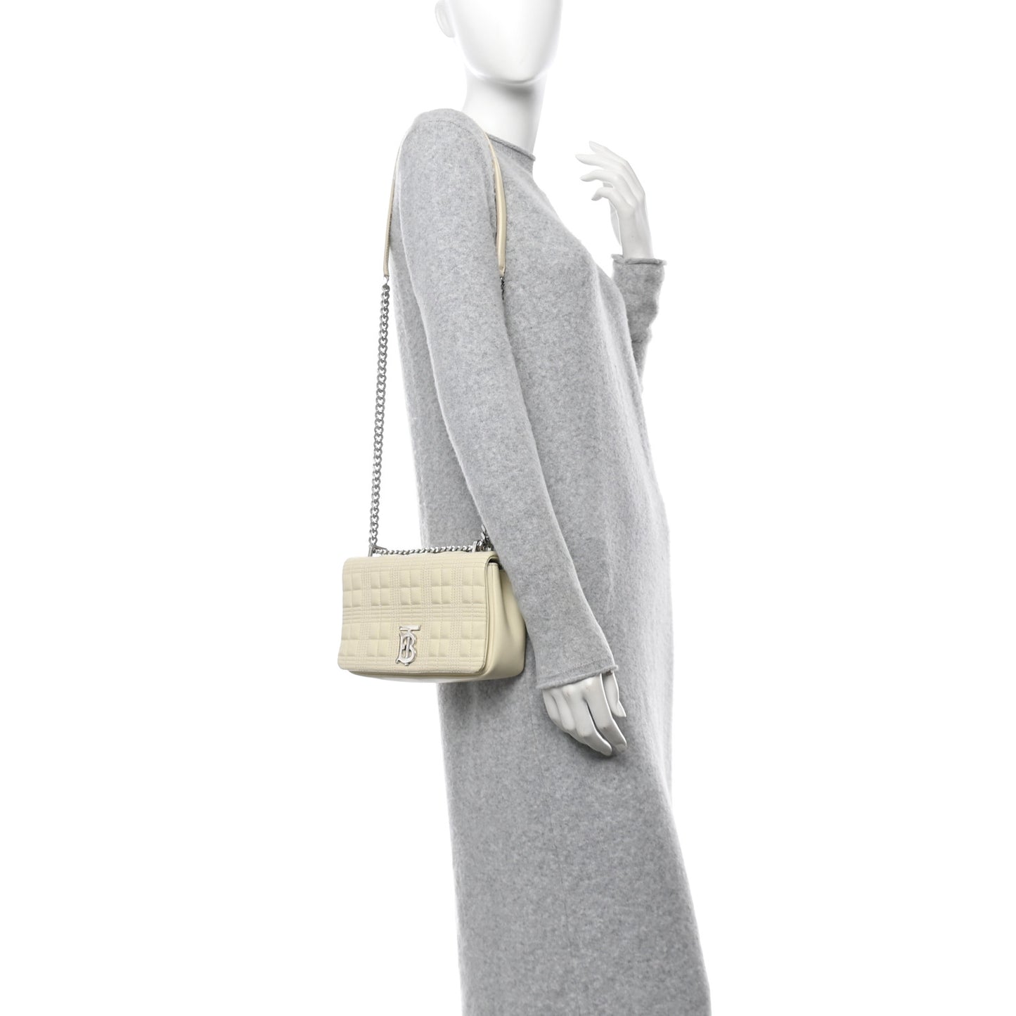 Lambskin Quilted Small Lola Bag Pale Vanille