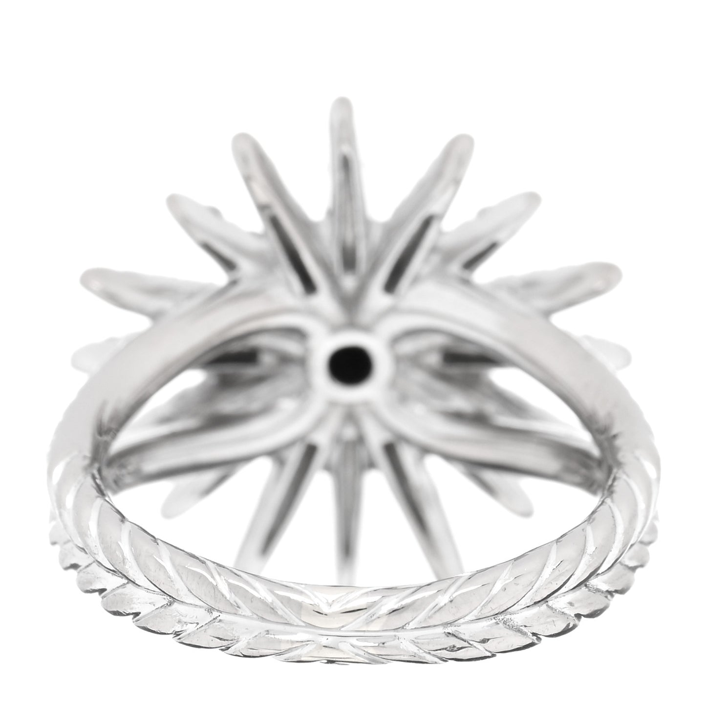 18K White Gold Diamond 20mm Starburst Ring 52 6